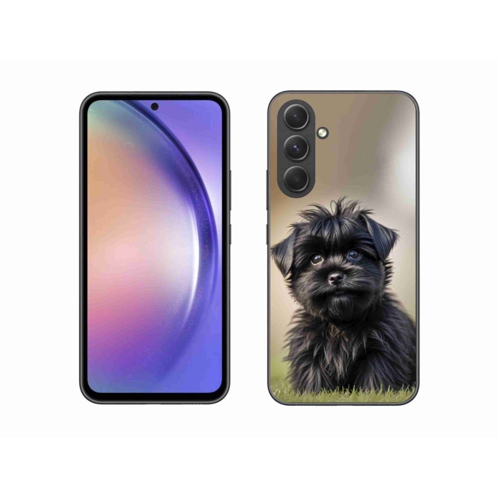 Gélový kryt mmCase na Samsung Galaxy A54 5G - roztomilý čierny psík