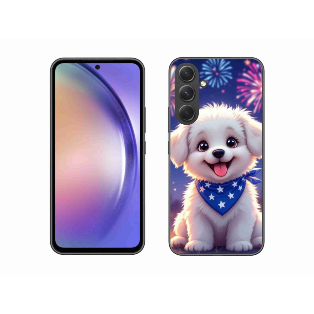 Gélový kryt mmCase na Samsung Galaxy A54 5G - slávnostné šteňa