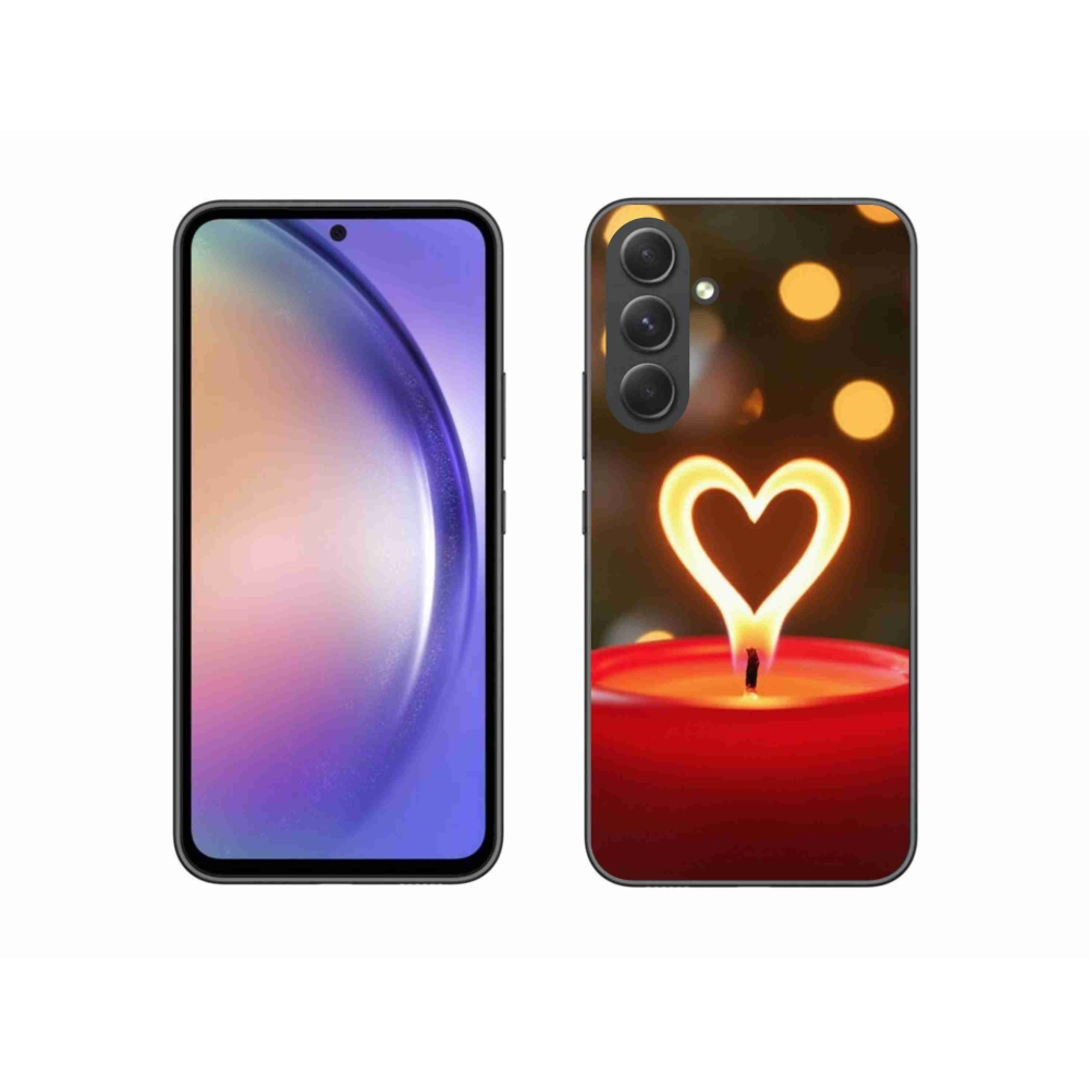 Gélový kryt mmCase na Samsung Galaxy A54 5G - srdce z plameňa