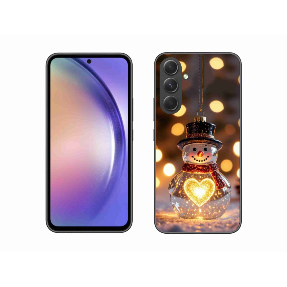 Gélový kryt mmCase na Samsung Galaxy A54 5G - svietiaci vianočný snehuliak