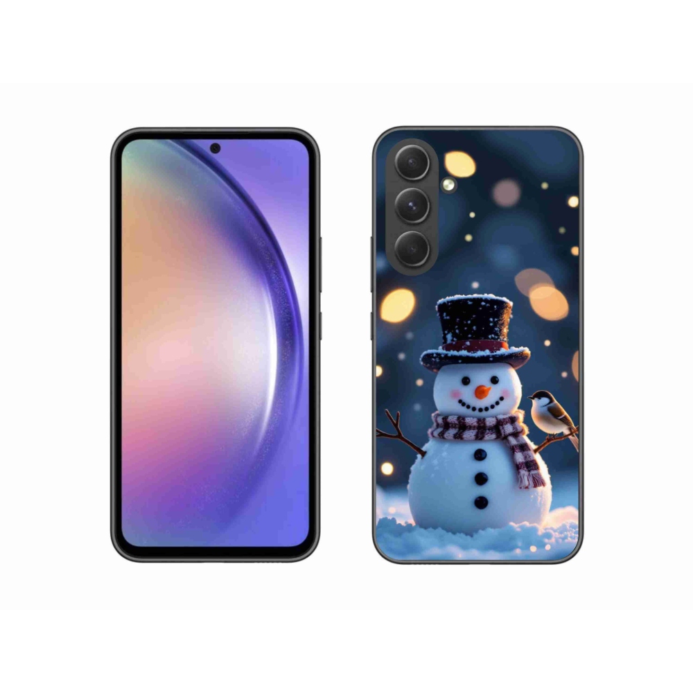 Gélový kryt mmCase na Samsung Galaxy A54 5G - vianočný snehuliak