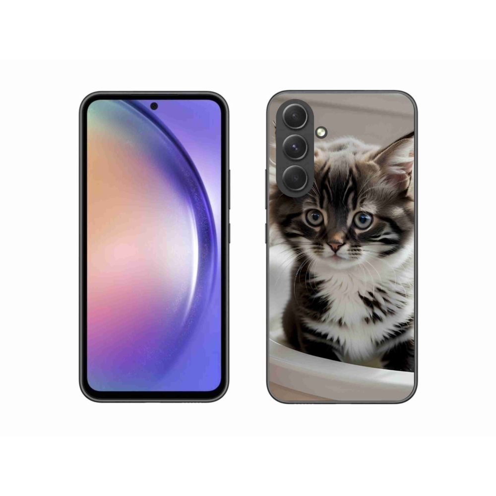 Gélový kryt mmCase na Samsung Galaxy A54 5G - zvedavé mačiatko