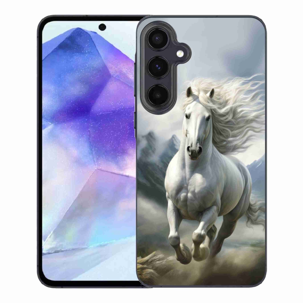 Gélový kryt mmCase na Samsung Galaxy A55 5G - bežiaci biely kôň 3