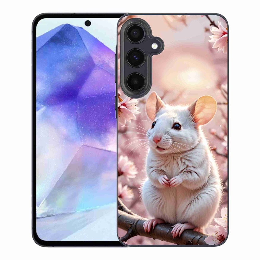 Gélový kryt mmCase na Samsung Galaxy A55 5G - biela myš na vetve