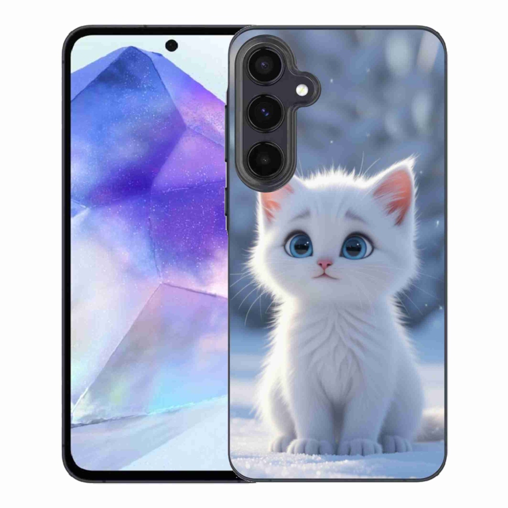 Gélový kryt mmCase na Samsung Galaxy A55 5G - biele mačiatko 3