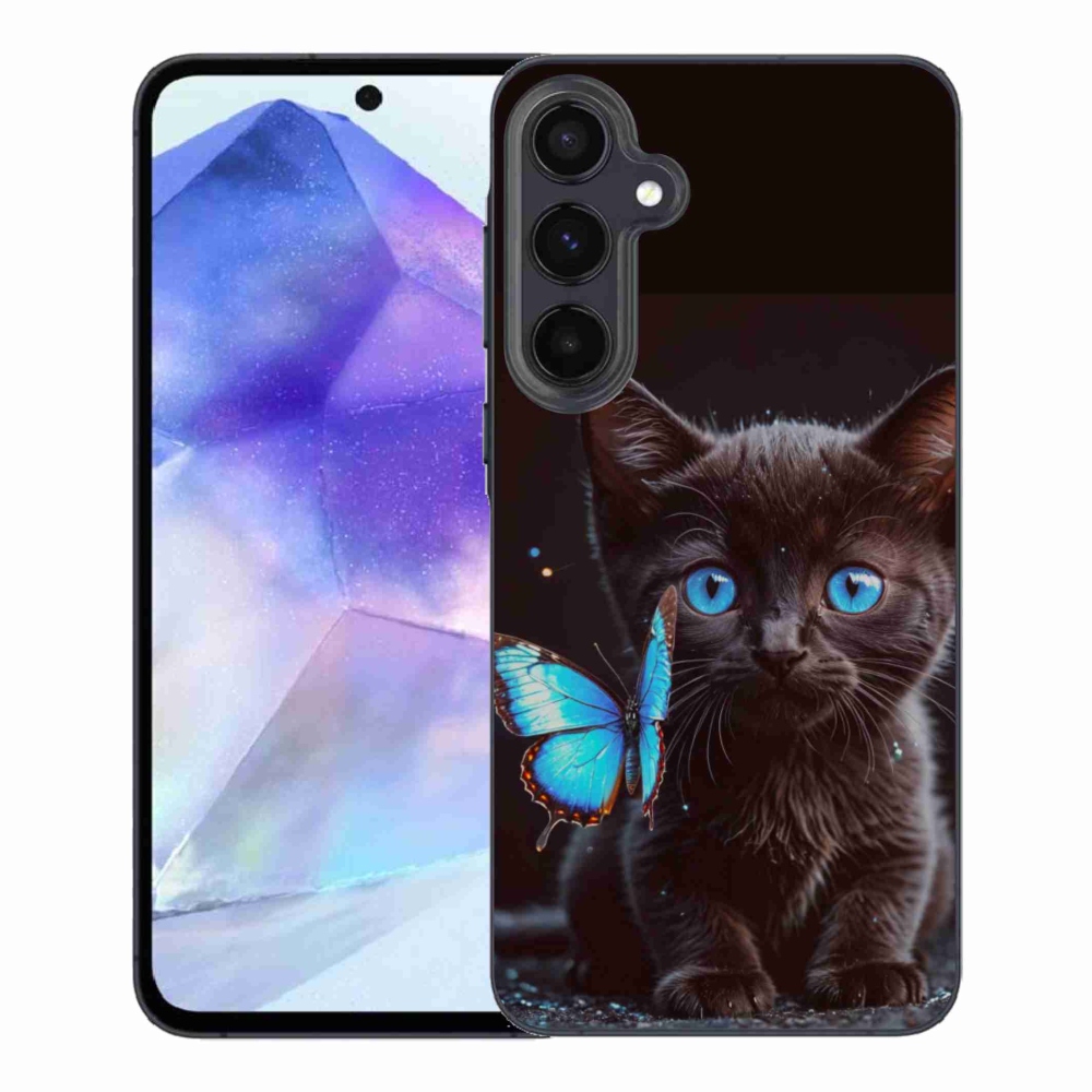 Gélový kryt mmCase na Samsung Galaxy A55 5G - čierne mačiatko 3