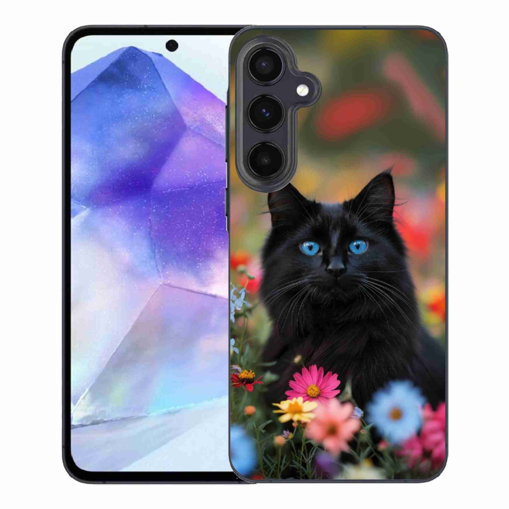 Gélový kryt mmCase na Samsung Galaxy A55 5G - čierne mačiatko 4