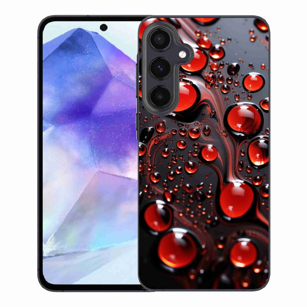 Gélový kryt mmCase na Samsung Galaxy A55 5G - červené kvapky 2