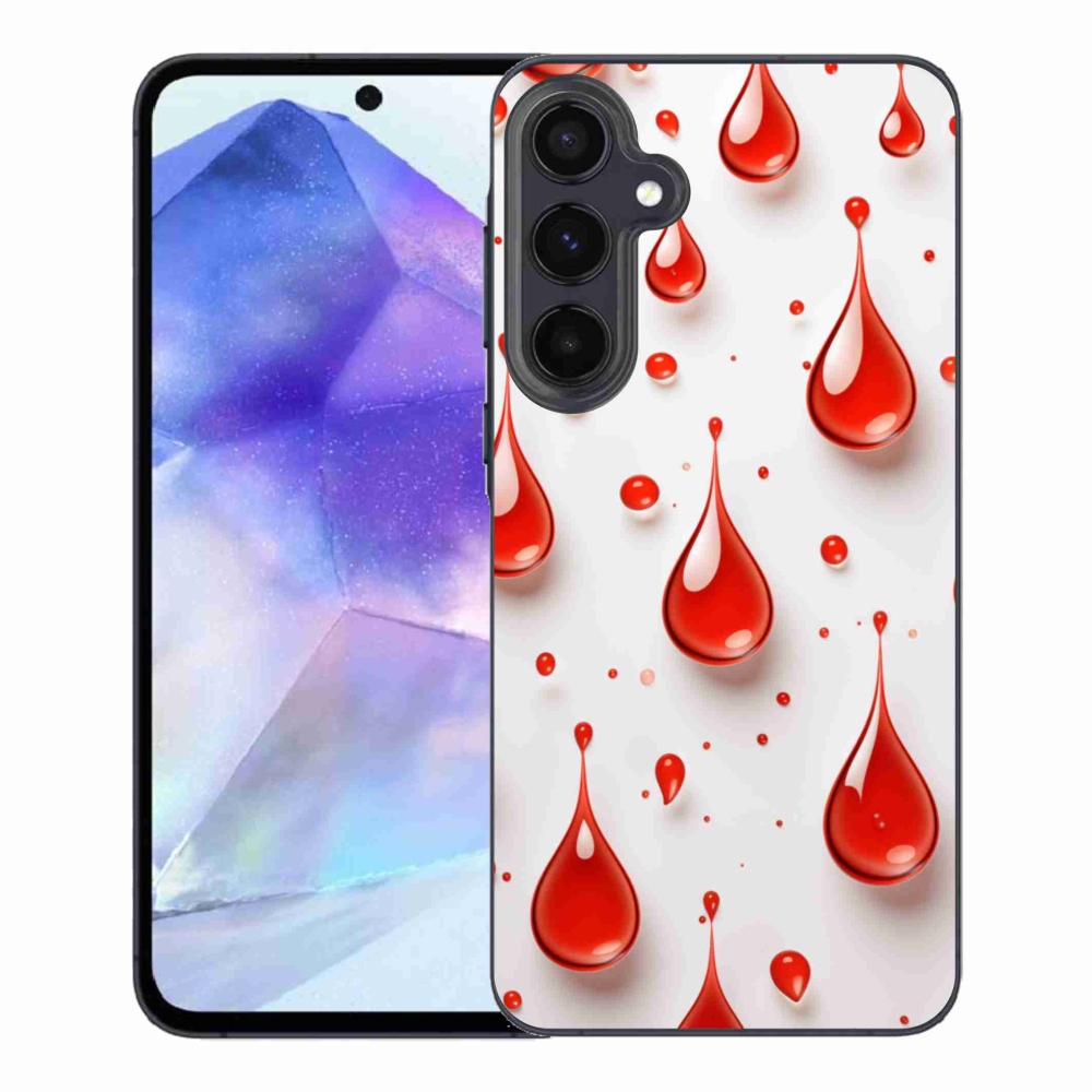 Gélový kryt mmCase na Samsung Galaxy A55 5G - červené kvapky