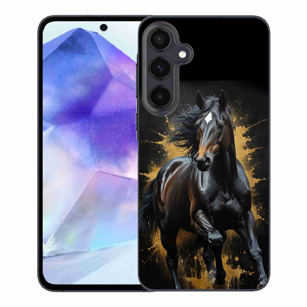 Gélový kryt mmCase na Samsung Galaxy A55 5G - elegantný čierny žrebec