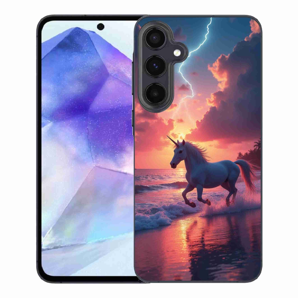 Gélový kryt mmCase na Samsung Galaxy A55 5G - jednorožec na pláži