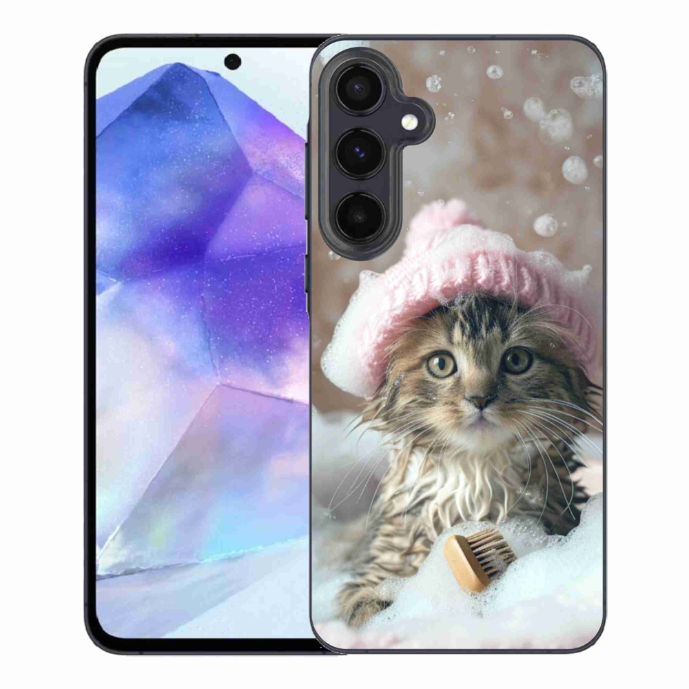 Gélový kryt mmCase na Samsung Galaxy A55 5G - mačiatko a kúpeľ