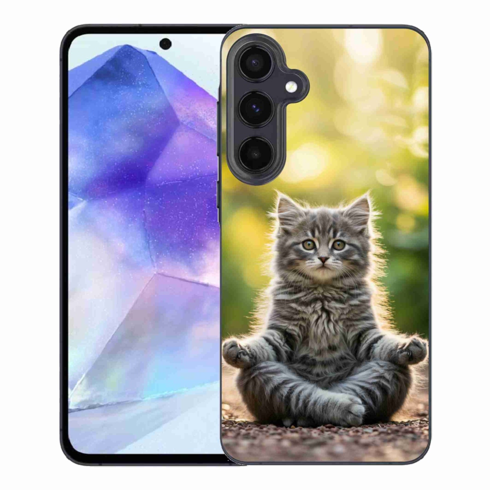 Gélový kryt mmCase na Samsung Galaxy A55 5G - meditujúce mačiatko