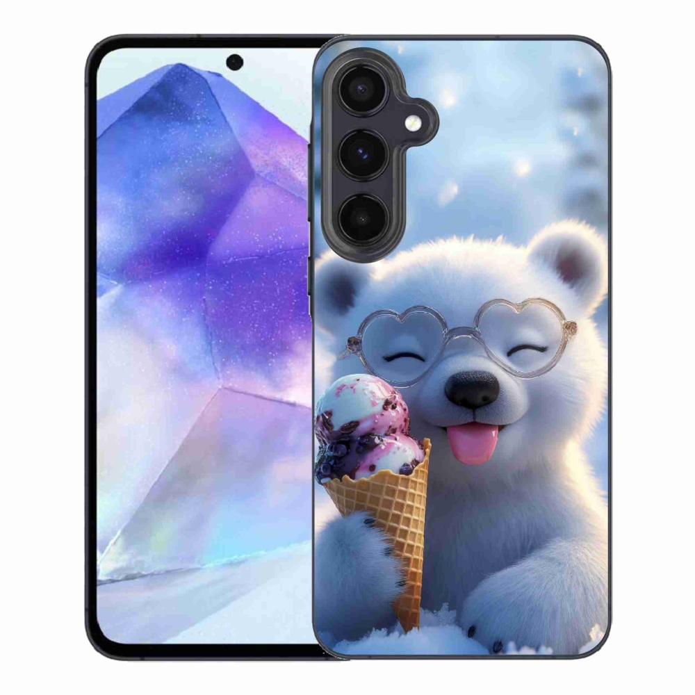 Gélový kryt mmCase na Samsung Galaxy A55 5G - medvedík so zmrzlinou