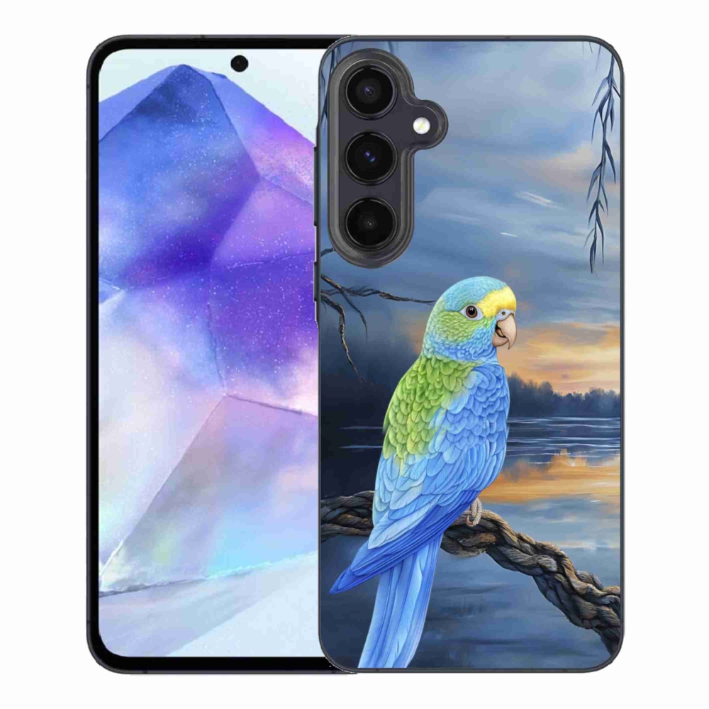 Gélový kryt mmCase na Samsung Galaxy A55 5G - modrý papagáj