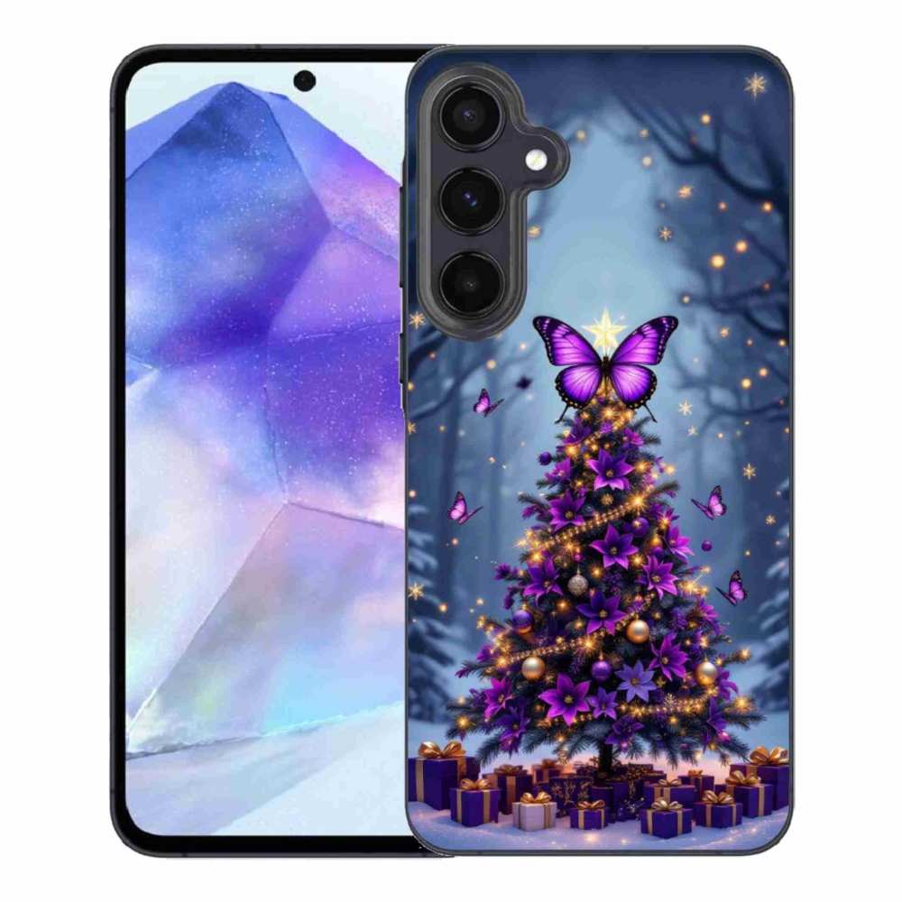 Gélový kryt mmCase na Samsung Galaxy A55 5G - motýlí vianočný stromček