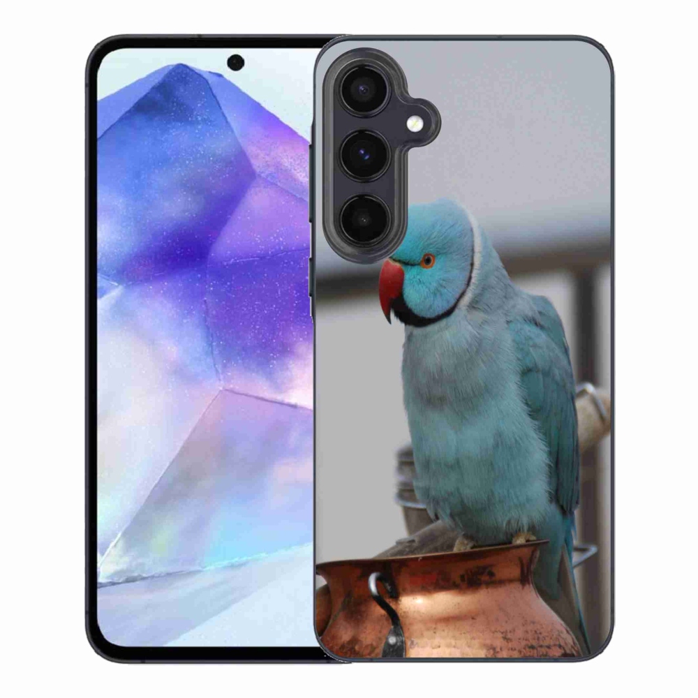 Gélový kryt mmCase na Samsung Galaxy A55 5G - papagáj alexander modrý