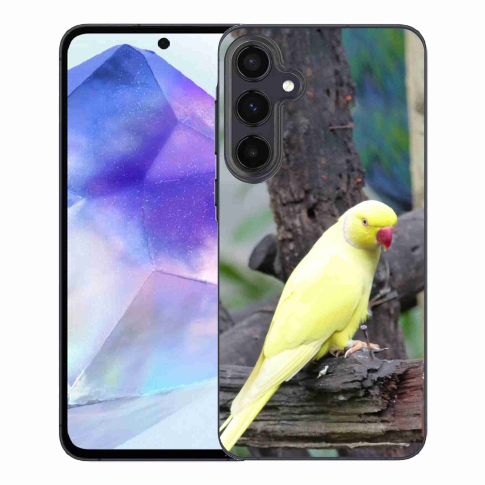 Gélový kryt mmCase na Samsung Galaxy A55 5G - papagáj alexander žltý
