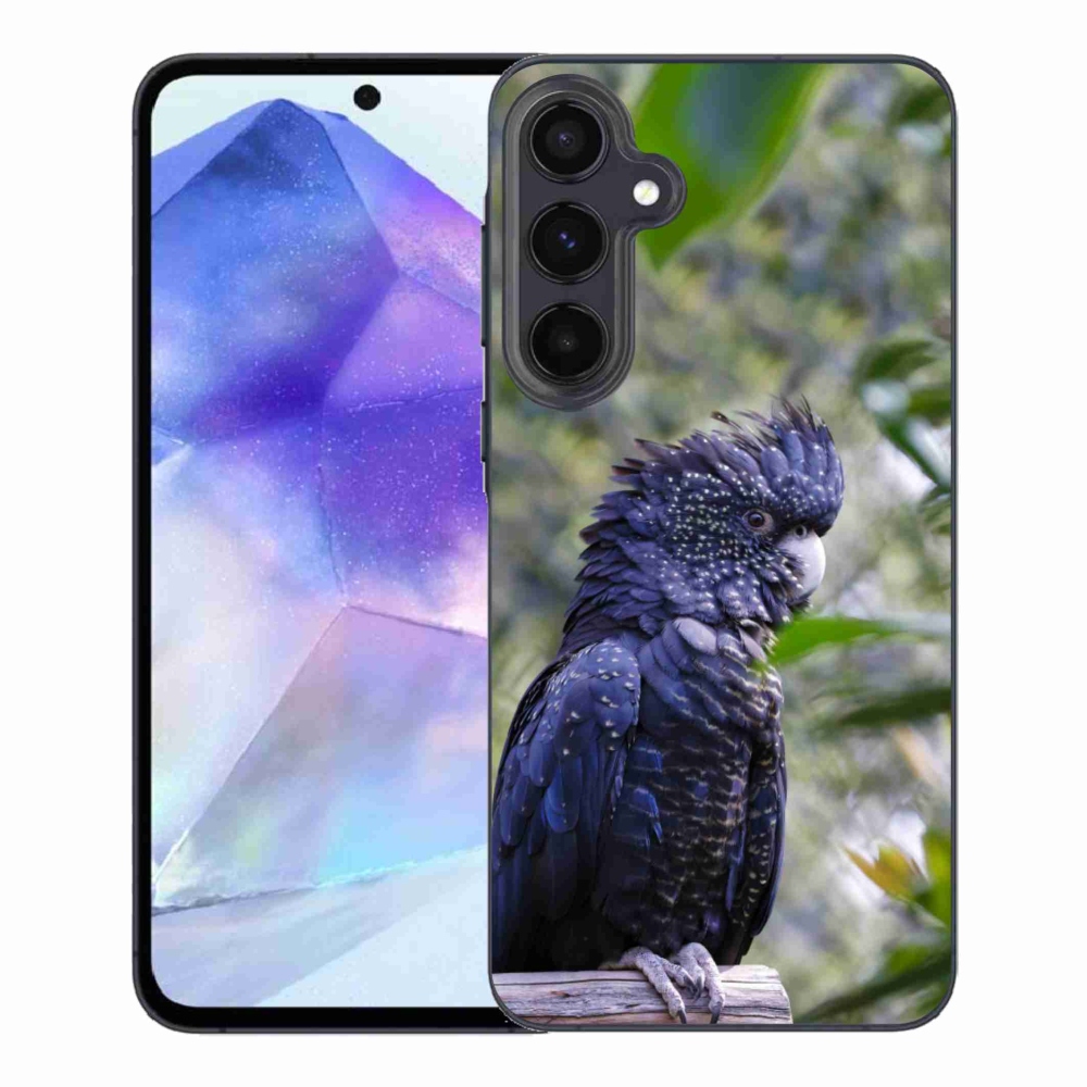Gélový kryt mmCase na Samsung Galaxy A55 5G - papagáj kakadu čierny