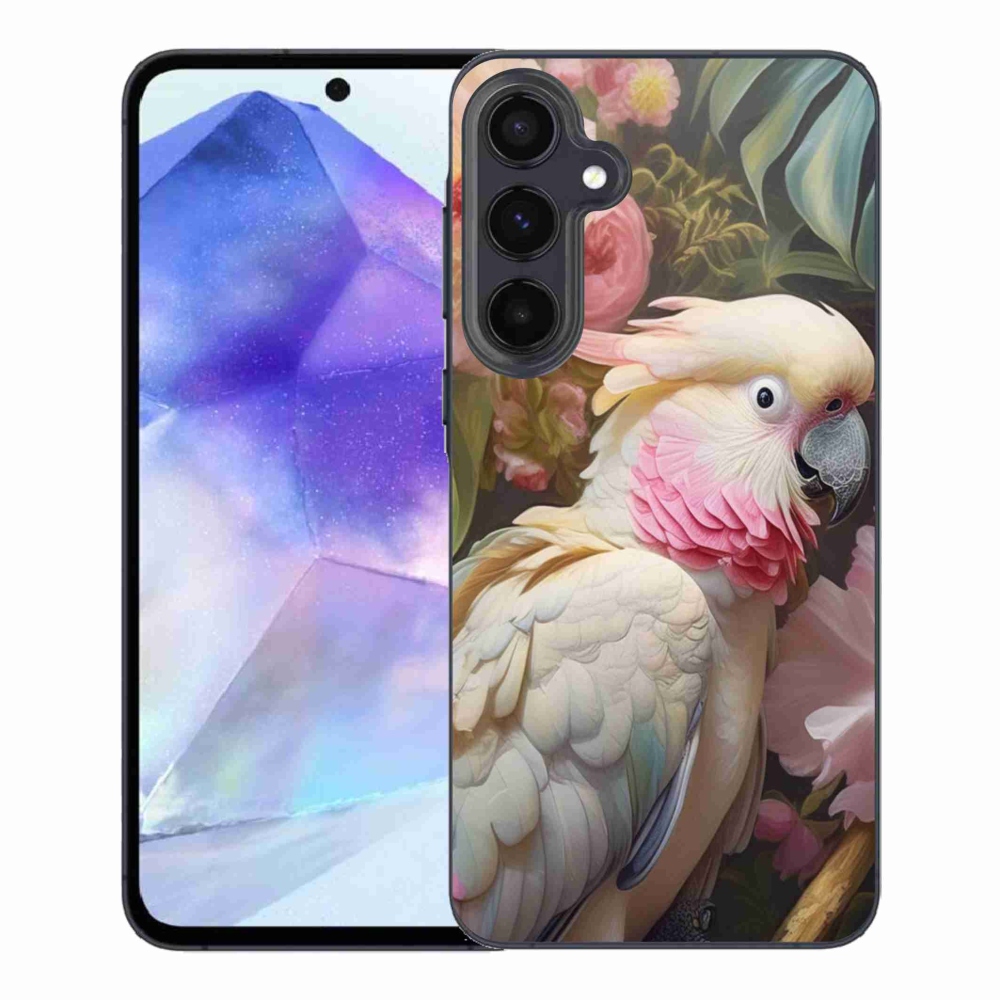 Gélový kryt mmCase na Samsung Galaxy A55 5G - papagáj kakadu ružový 2