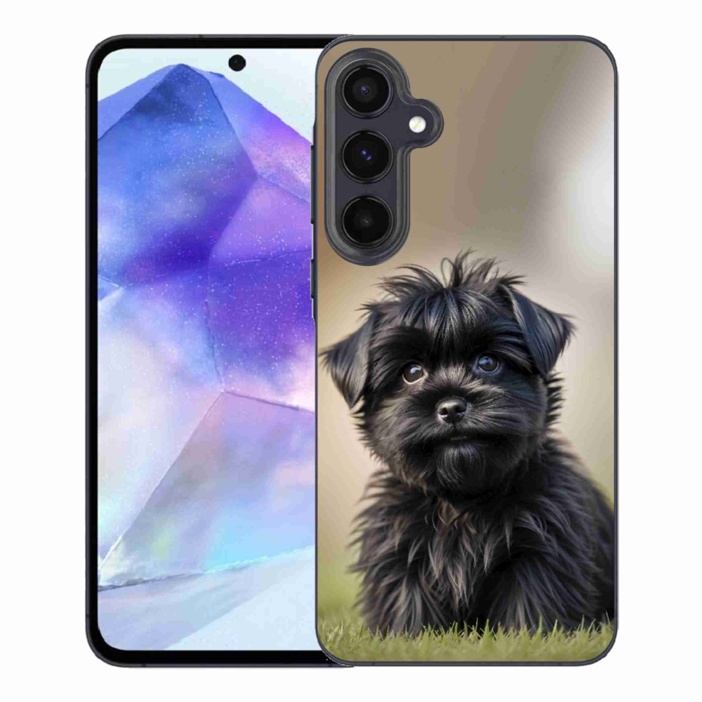 Gélový kryt mmCase na Samsung Galaxy A55 5G - roztomilý čierny psík