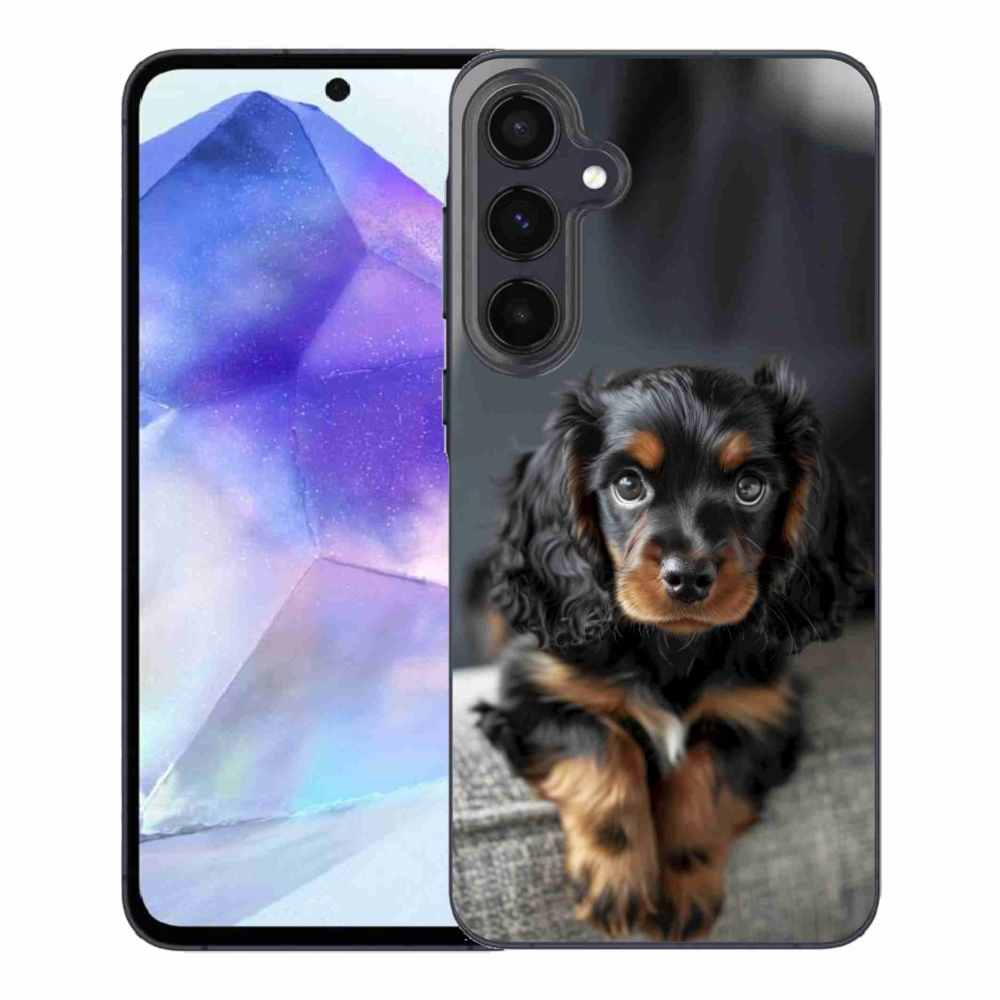 Gélový kryt mmCase na Samsung Galaxy A55 5G - roztomilý dlhosrstý jazvečík