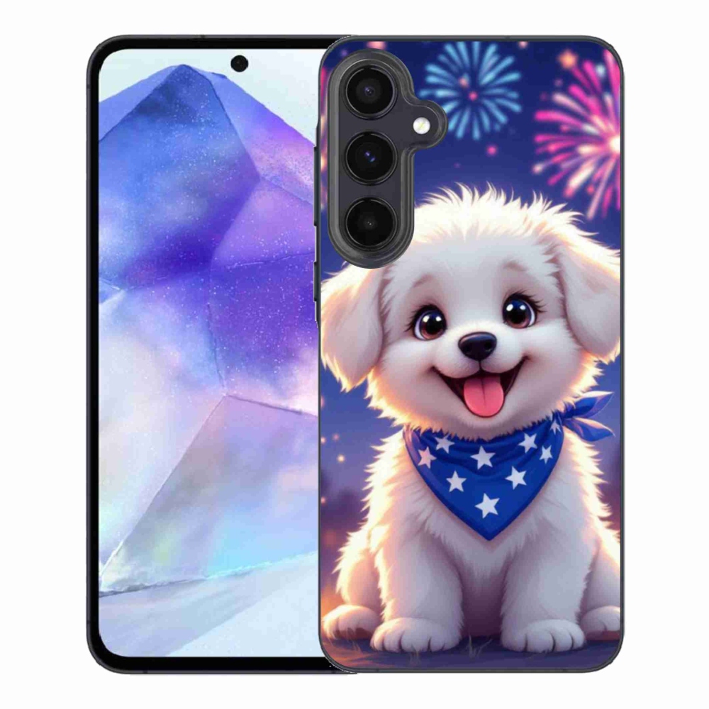 Gélový kryt mmCase na Samsung Galaxy A55 5G - slávnostné šteňa