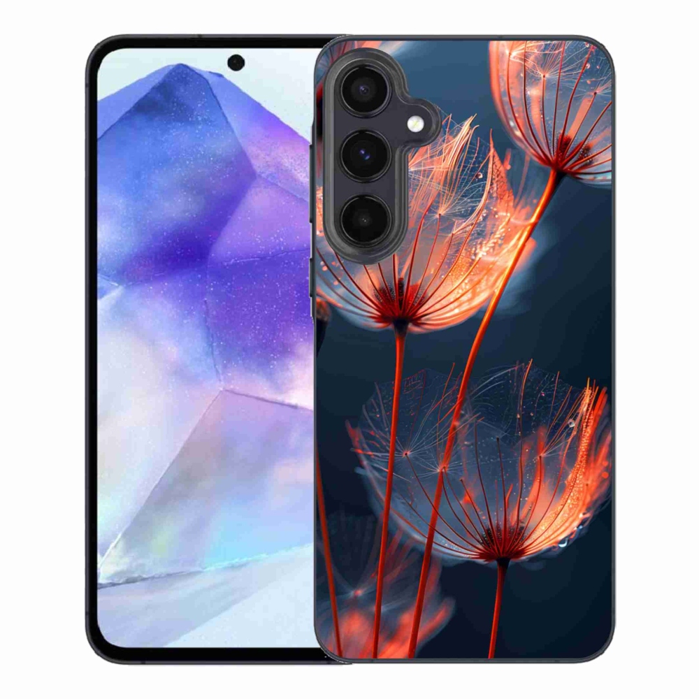 Gélový kryt mmCase na Samsung Galaxy A55 5G - svetielkujúce páperie