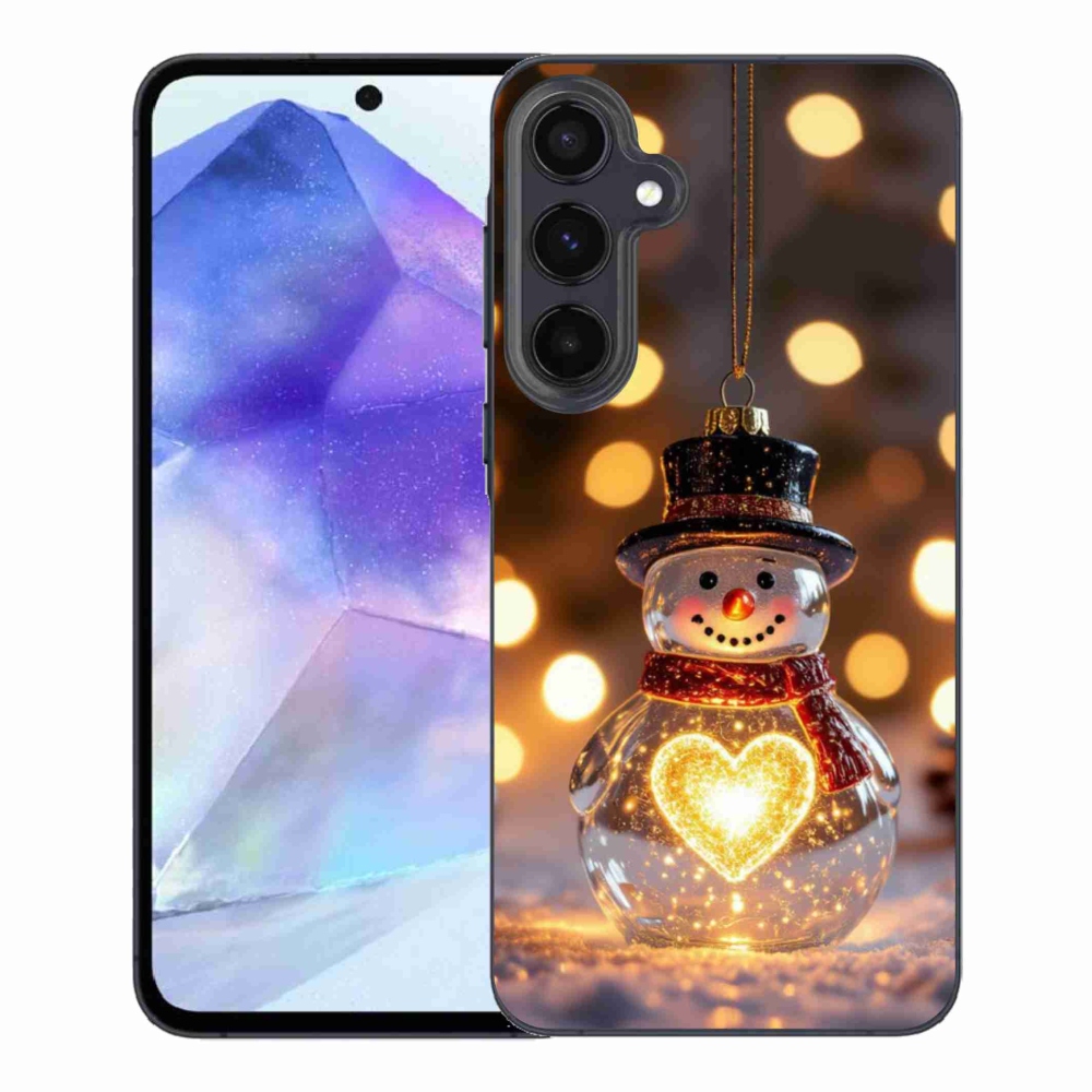 Gélový kryt mmCase na Samsung Galaxy A55 5G - svietiaci vianočný snehuliak