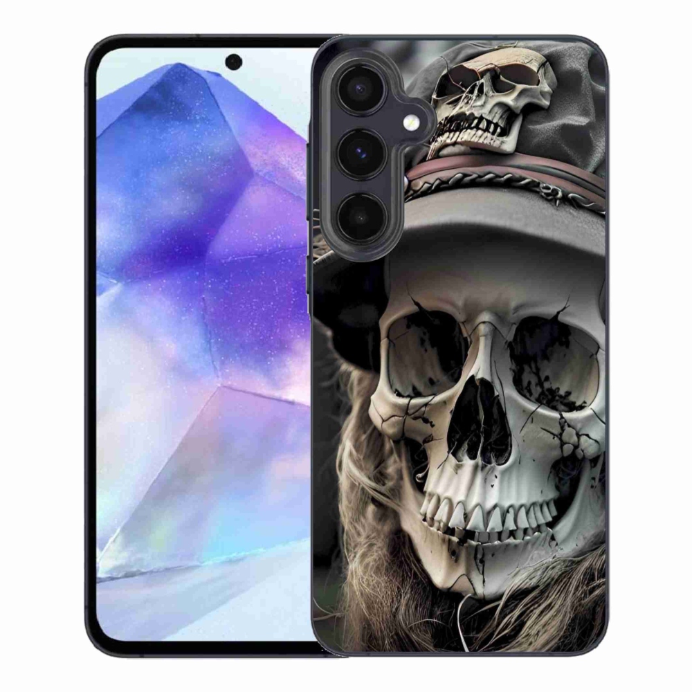 Gélový kryt mmCase na Samsung Galaxy A55 5G - temná lebka