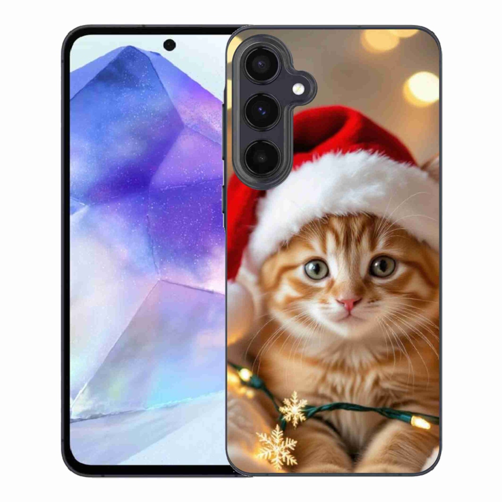 Gélový kryt mmCase na Samsung Galaxy A55 5G - vianočné mačiatko