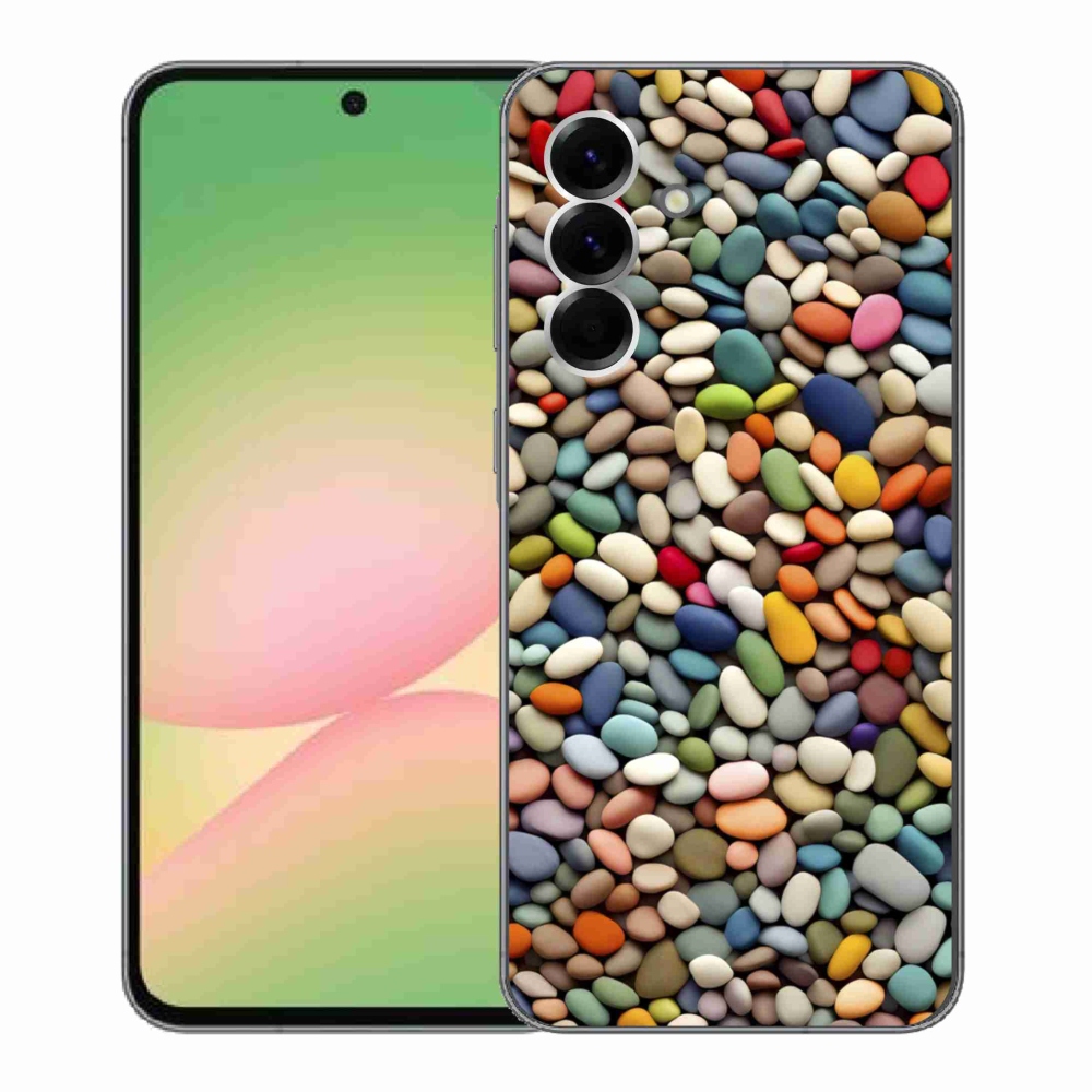 Gélový kryt mmCase na Samsung Galaxy A56 5G - farebné kamienky 2