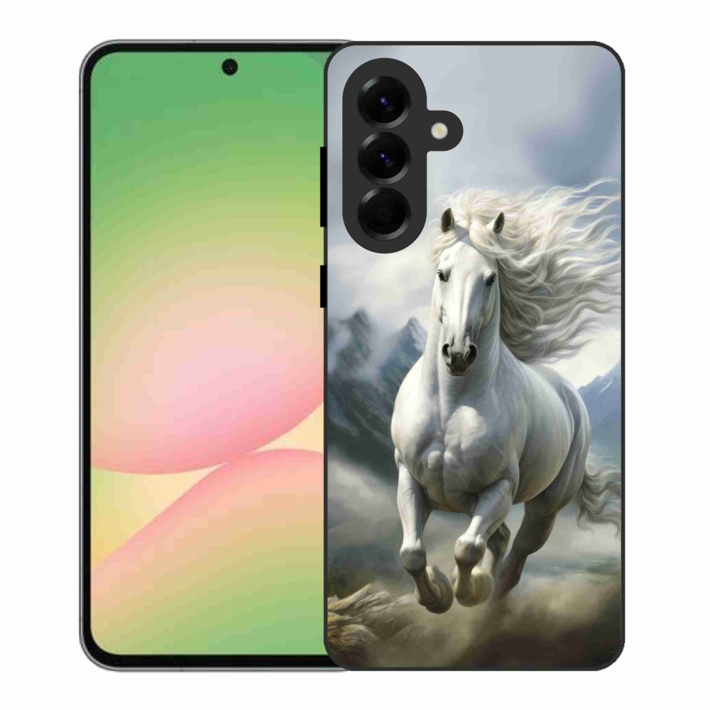 Gélový kryt mmCase na Samsung Galaxy A56 5G - bežiaci biely kôň 3