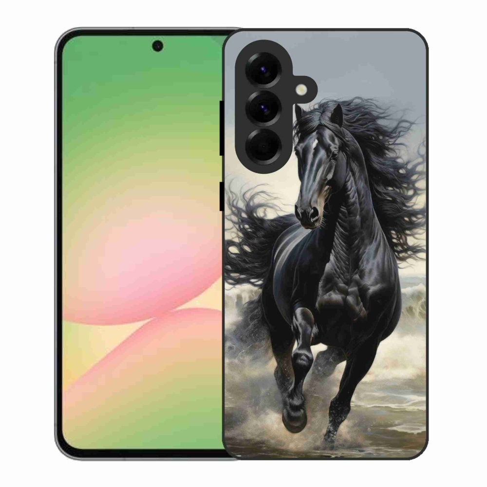 Gélový kryt mmCase na Samsung Galaxy A56 5G - bežiaci čierny kôň