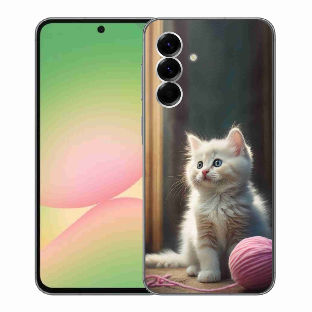 Gélový kryt mmCase na Samsung Galaxy A56 5G - biele mačiatko 2