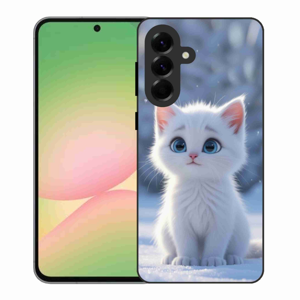 Gélový kryt mmCase na Samsung Galaxy A56 5G - biele mačiatko 3