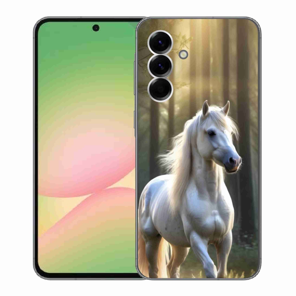 Gélový kryt mmCase na Samsung Galaxy A56 5G - biely kôň 3