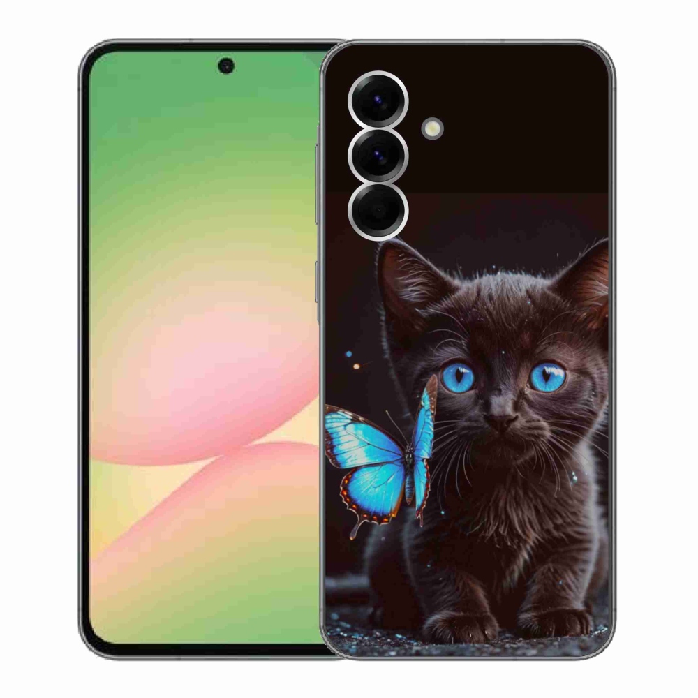 Gélový kryt mmCase na Samsung Galaxy A56 5G - čierne mačiatko 3