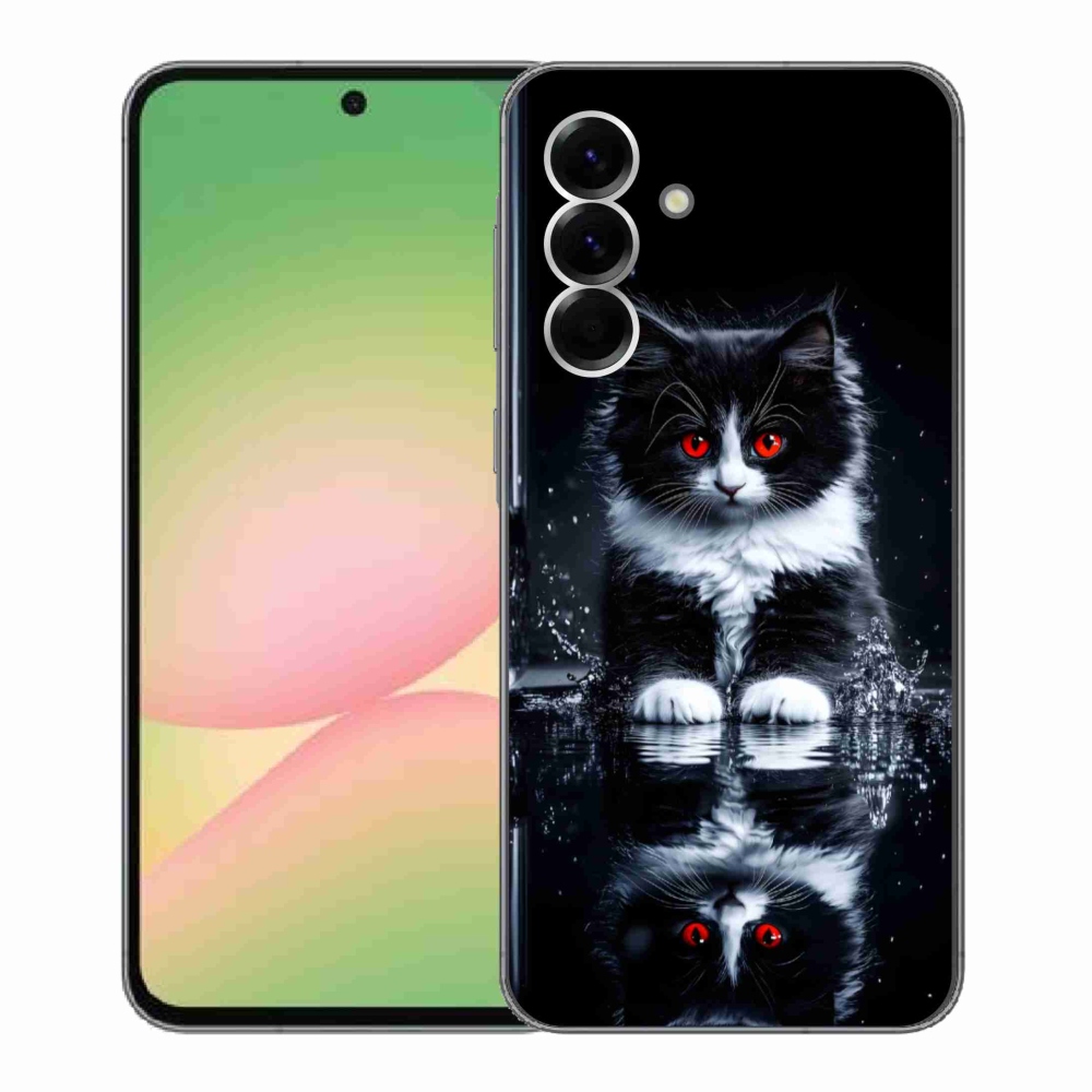 Gélový kryt mmCase na Samsung Galaxy A56 5G - čiernobiele mačiatko