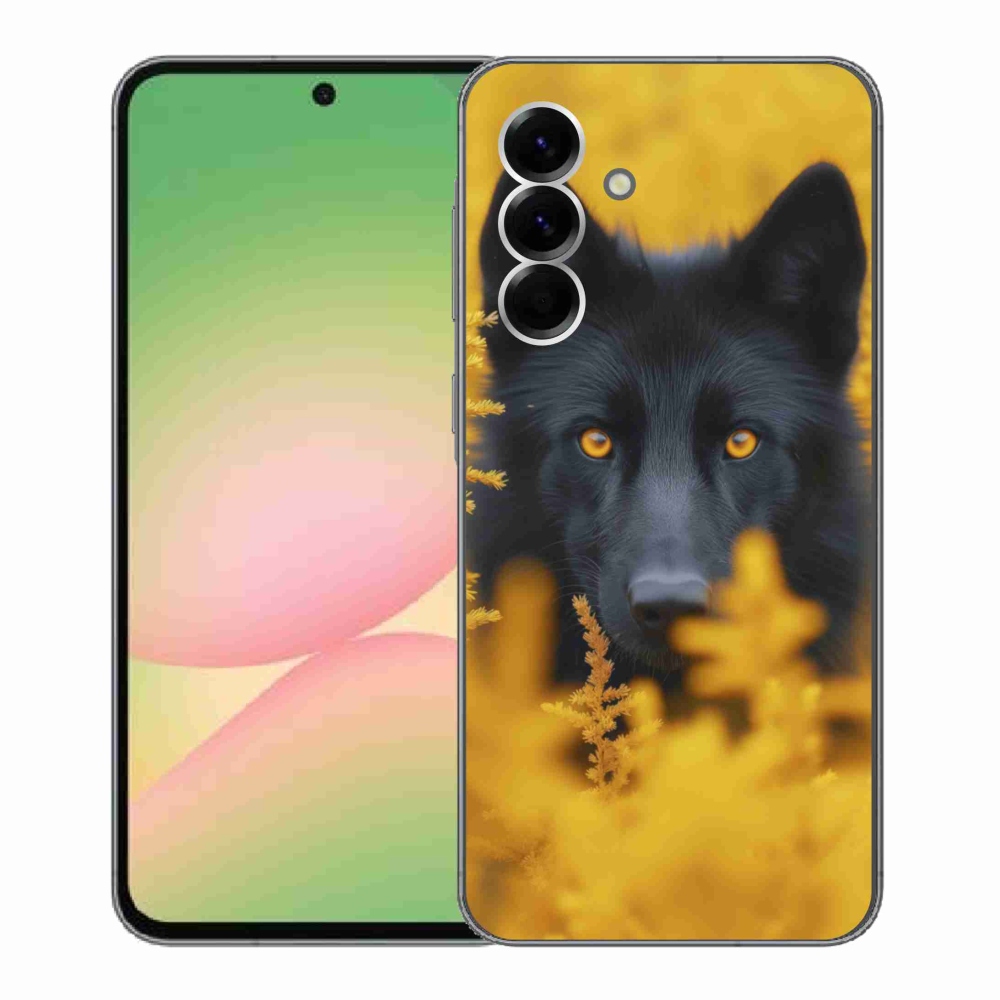 Gélový kryt mmCase na Samsung Galaxy A56 5G - čierny vlk 2