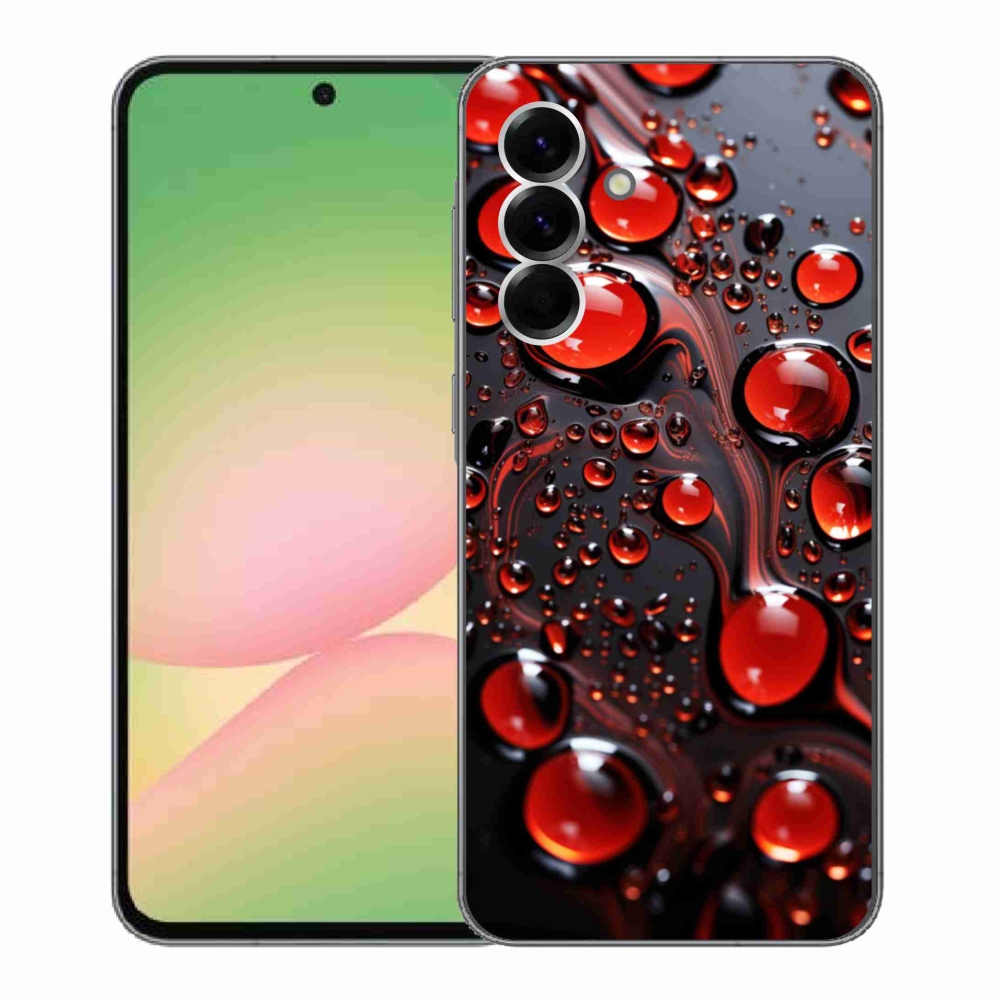 Gélový kryt mmCase na Samsung Galaxy A56 5G - červené kvapky 2