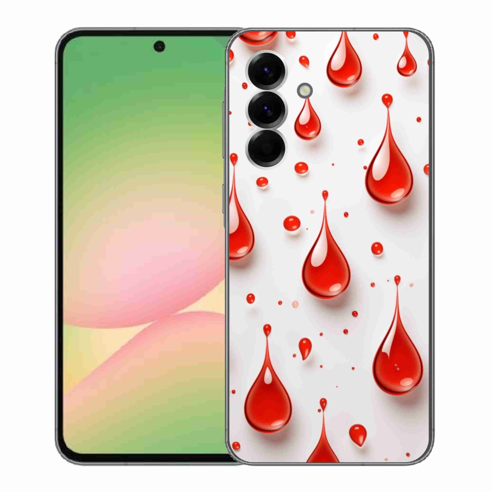 Gélový kryt mmCase na Samsung Galaxy A56 5G - červené kvapky