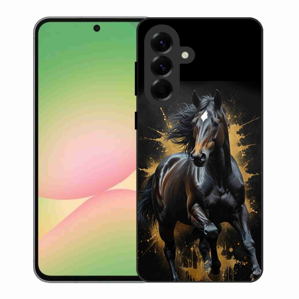 Gélový kryt mmCase na Samsung Galaxy A56 5G - elegantný čierny žrebec