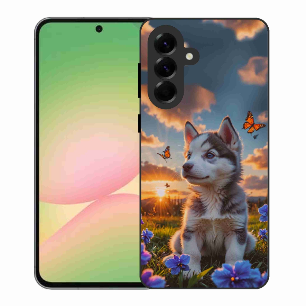 Gélový kryt mmCase na Samsung Galaxy A56 5G - husky pri západe slnka