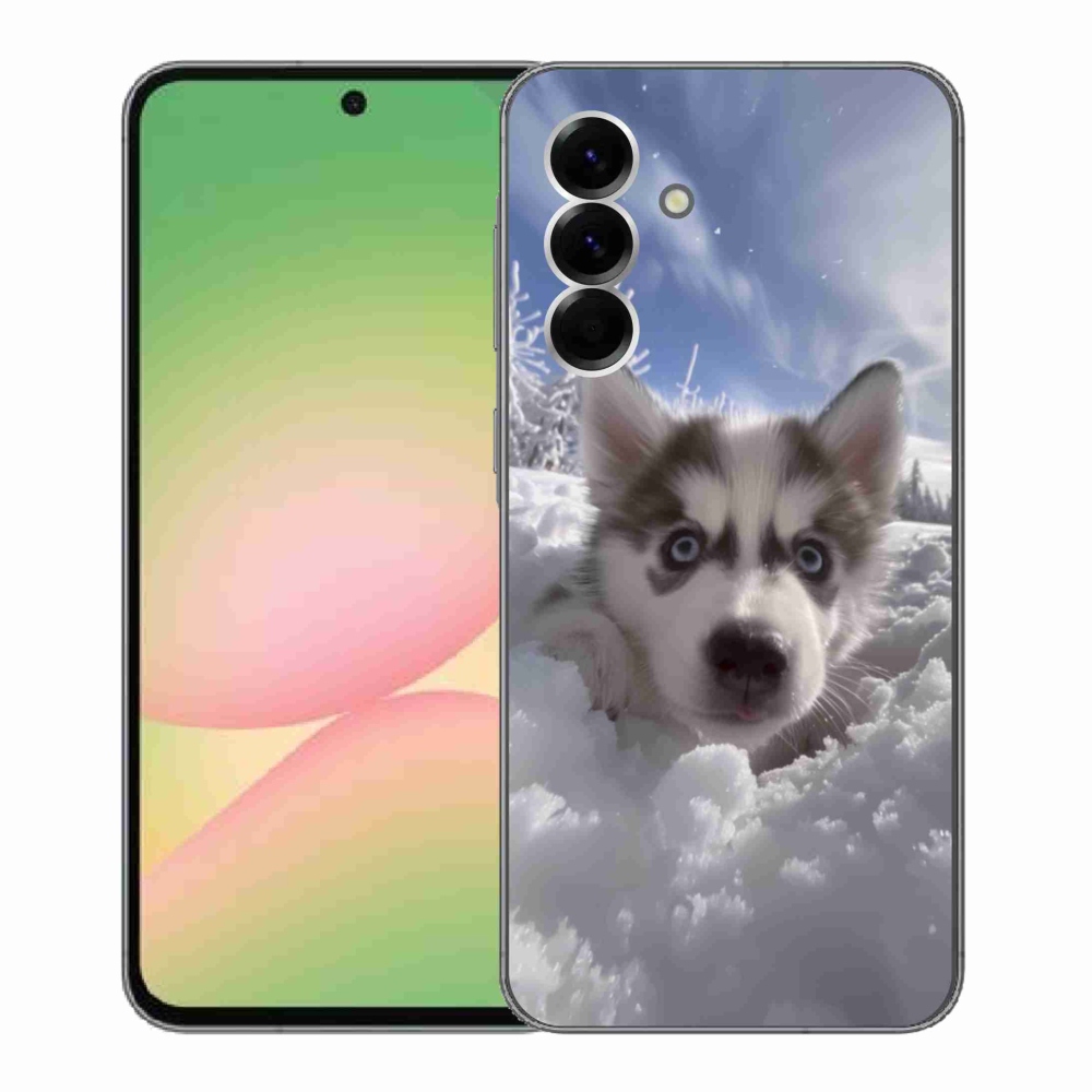 Gélový kryt mmCase na Samsung Galaxy A56 5G - husky v snehu