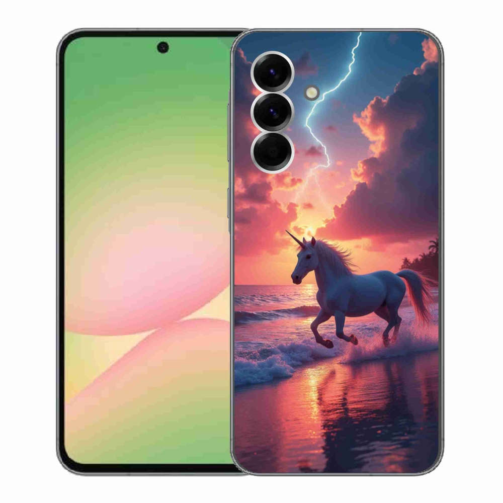 Gélový kryt mmCase na Samsung Galaxy A56 5G - jednorožec na pláži
