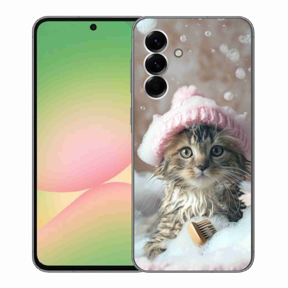 Gélový kryt mmCase na Samsung Galaxy A56 5G - mačiatko a kúpeľ