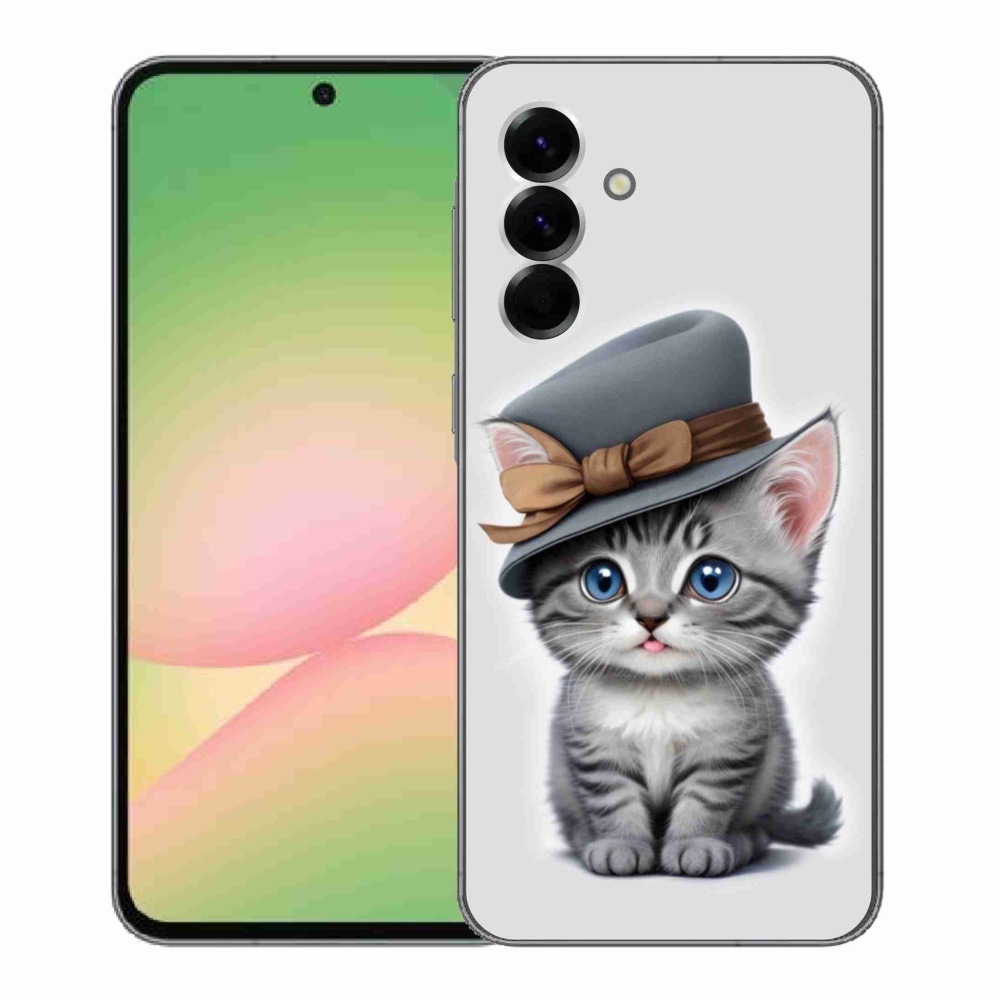Gélový kryt mmCase na Samsung Galaxy A56 5G - mačiatko s klobúkom