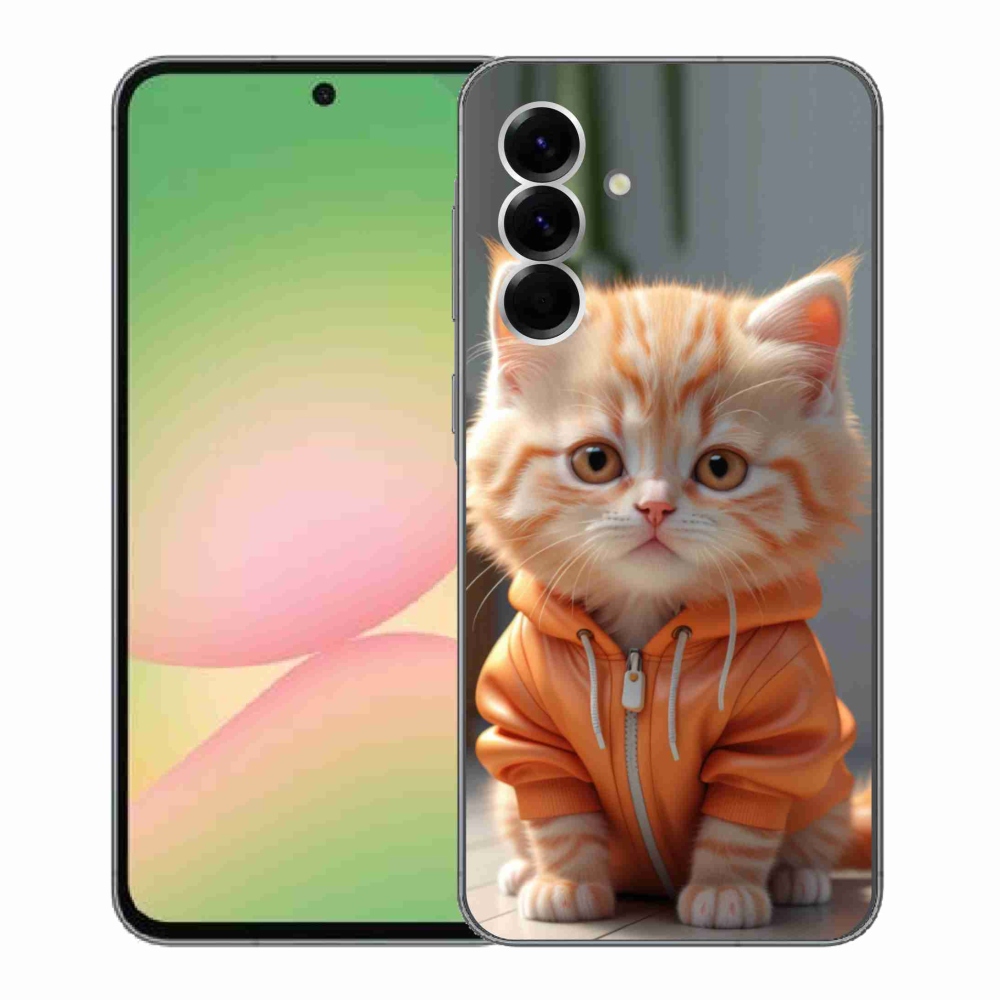 Gélový kryt mmCase na Samsung Galaxy A56 5G - mačiatko v mikine