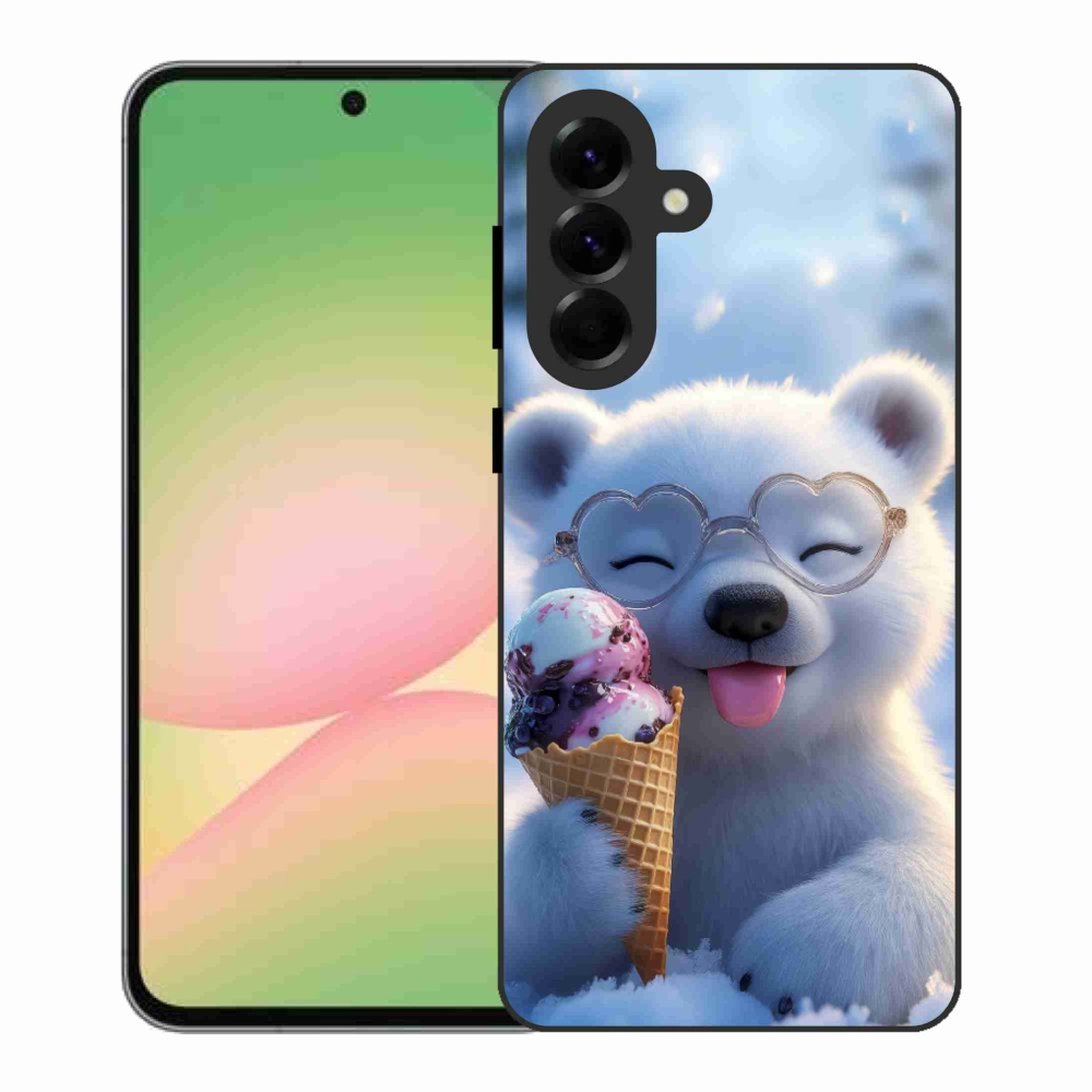 Gélový kryt mmCase na Samsung Galaxy A56 5G - medvedík so zmrzlinou
